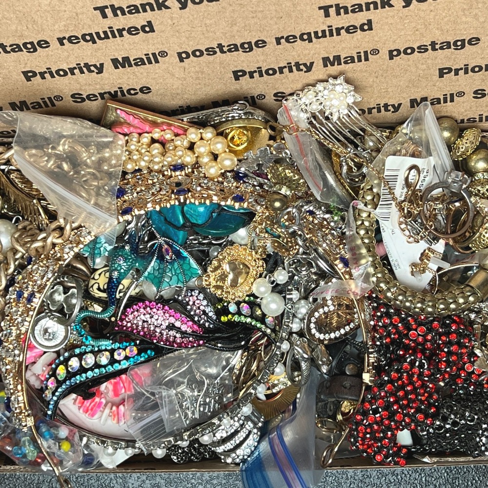 3 Lbs Craft Jewelry Lot Broken Repair Repurpose Wearable Resell